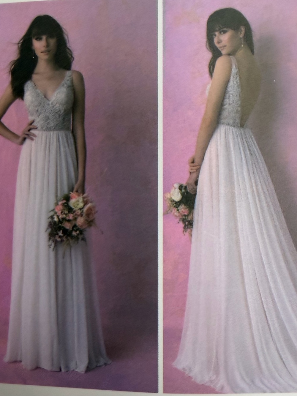 Allure Bridals Lace Bodice Chiffon Gown